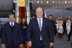 New Zealand Prime Minister Christopher Luxon arrives at Noi Bai International Airport in Hanoi on February 25. (Photo: VNA)