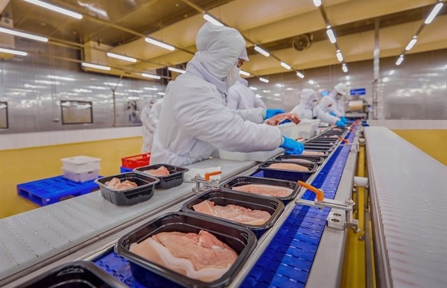 A packaging line of chilled pork in a company located in Ho Chi Minh City (Photo: VNA)