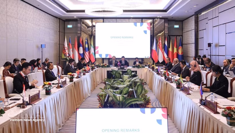 Delegates attend the the 22nd ASEAN Ministerial Meeting on Science, Technology and Innovation (AMMSTI-22), held in Vientiane, Laos, on June 26. (Photo: VNA)