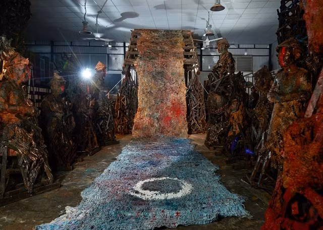 An installation by Le Huu Hieu at the 61st Venice Art Biennale in Italy (Photo courtesy of Venice Art Biennale)