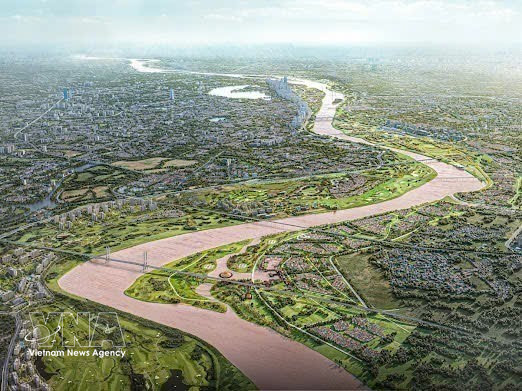 Perspective rendering of Red River Landscape Boulevard (Photo: VNA)