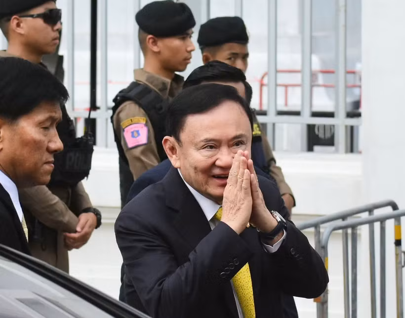 Former Thai Prime Minister Thaksin Shinawatra (front) in Bangkok on September 9, 2025. (Photo: Xinhua/VNA)