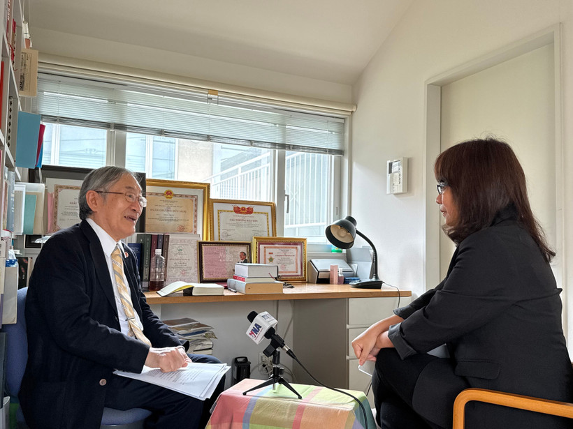 Professor Furuta Motoo, Rector of the Vietnam–Japan University, at an interview with a Vietnam News Agency (VNA) correspondent in Japan ahead the 14th National Congress of the Communist Party of Vietnam (CPV). (Photo: VNA)