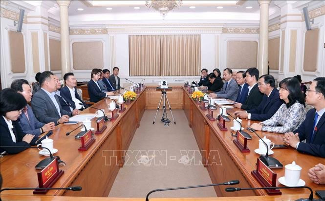 At the working session between Ho Chi Minh City and a visiting delegation from Daejeon of the Republic of Korea on March 10, 20206. (Photo: VNA)
