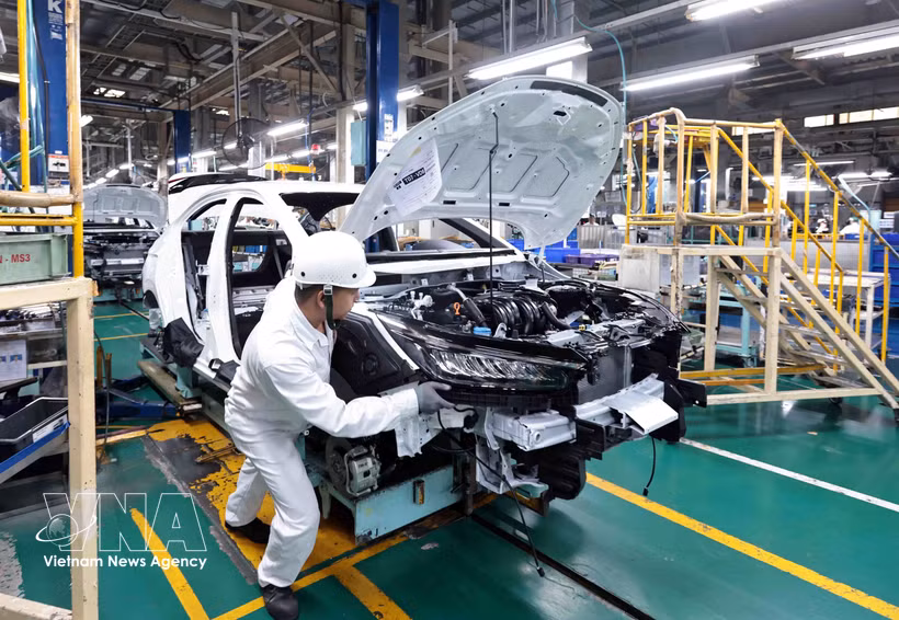 The automobile assembly line of the Honda Phuc Yen factory in Phu Tho province (Photo: VNA)