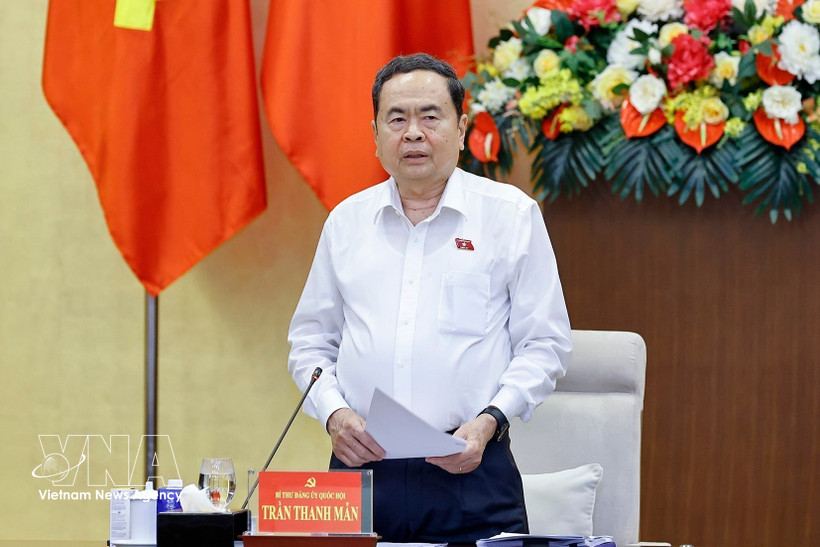Chairman of the National Assembly (NA) Tran Thanh Man speaks at the fourth meeting of the NA Party Committee for the 2025–2030 term in Hanoi on March 16. (Photo: VNA)
