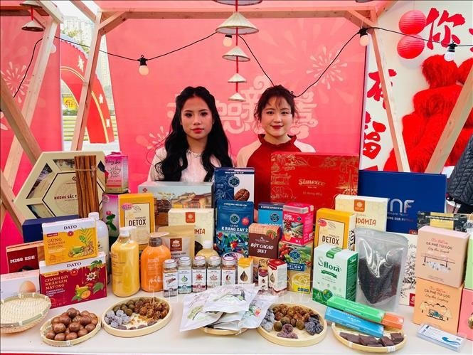At the Vietnamese booth at the first International Spring Festival hosted by the administration of Chongqing city, China from February 6 to 8. (Photo: VNA)