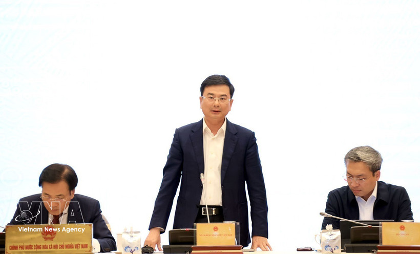 Deputy Governor of the State Bank of Vietnam Pham Thanh Ha answers reporters’ questions. (Photo: VNA)