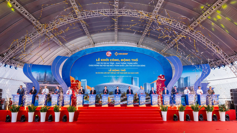 Groundbreaking for the Rach Chiec National Sports Complex on January 15 (Photo: Sun Group)