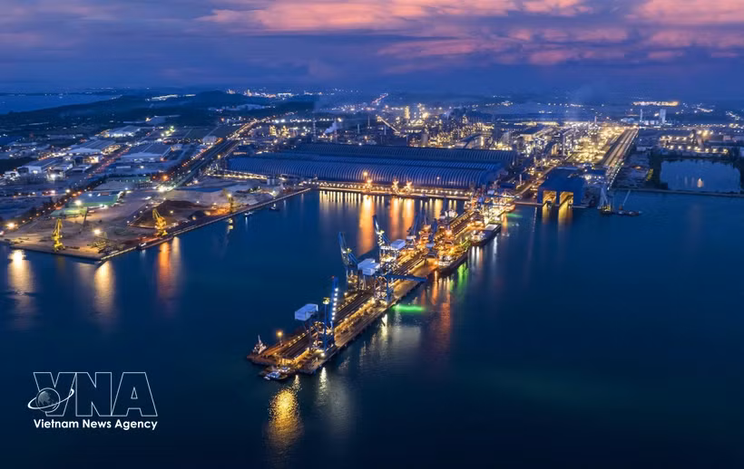 Hoa Phat Wharf inside the Dung Quat Economic Zone (Photo: VNA)