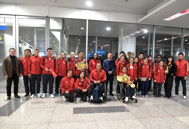 Vietnamese para sports athletes are welcomed back home on late January 27. (Photo: Sports Authority of Vietnam)