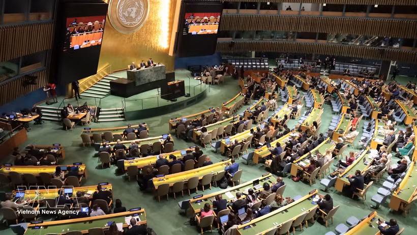 A view of the opening session of the 11th Review Conference of the Parties to the Treaty on the Non-Proliferation of Nuclear Weapons (NPT) in New York on April 27 (Photo: VNA)