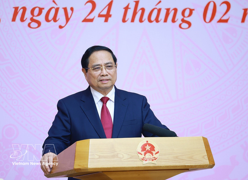 PM Pham Minh Chinh speaks at the meeting (Photo: VNA)
