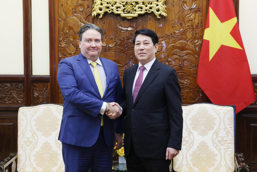 State President Luong Cuong receives US Ambassador to Vietnam Marc Knapper in Hanoi on January 12. (Photo: VNA)