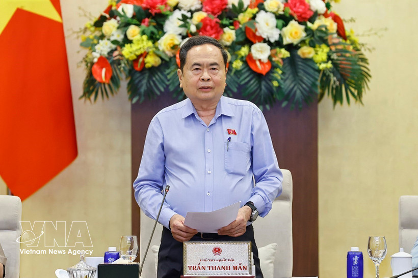 NA Chairman Tran Thanh Man delivers closing remarks at the NA Standing Committee's 56th session (Photo: VNA)