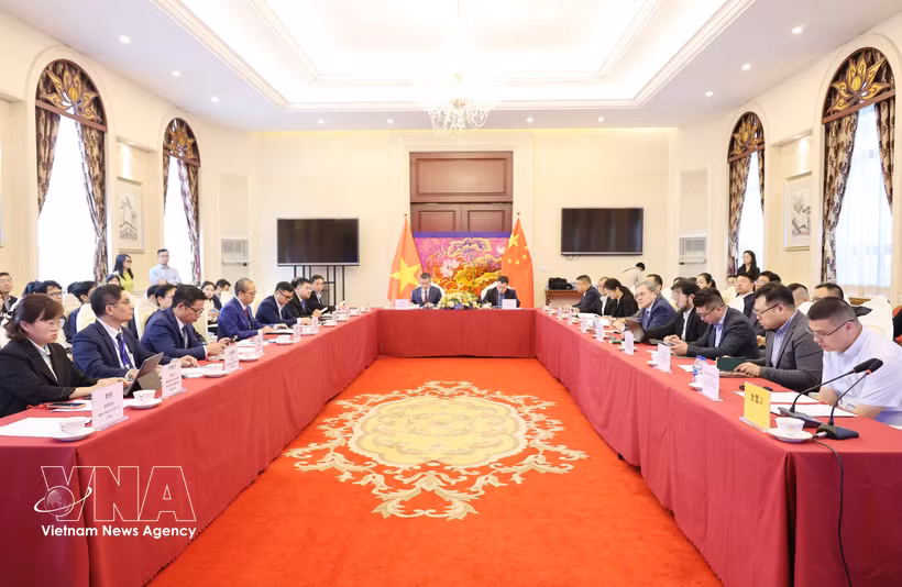 An overview of the Vietnam-China Green Industry Cooperation and Exchange Programme held in Beijing.(Photo: VNA)
