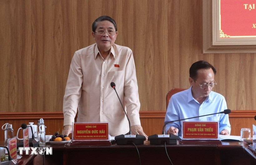 NA Vice Chairman Nguyen Duc Hai speaks at the event (Photo: VNA)
