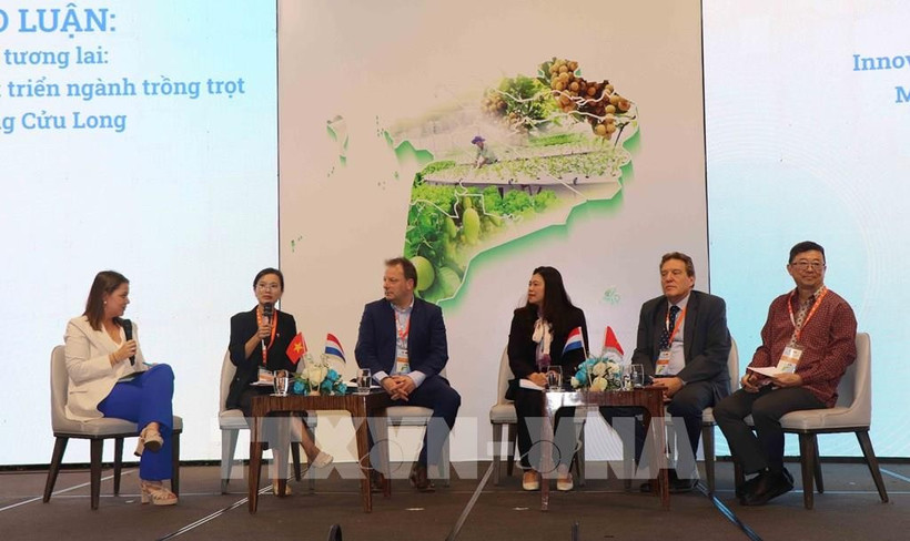 Delegates discuss innovative approaches to developing crop production in the Mekong Delta. (Photo: VNA)