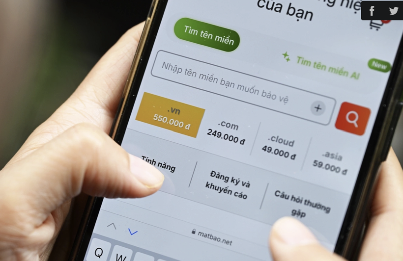 A person searching to purchase a “.vn” domain name. (Photo: vnexpress.net)