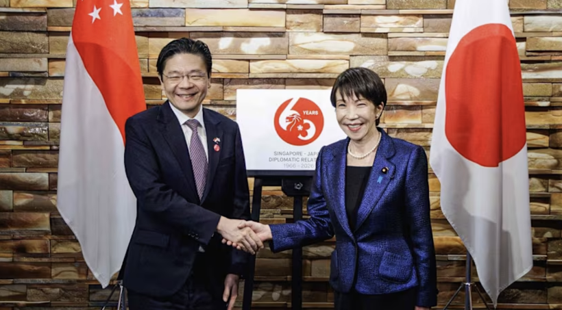 Singapore Prime Minister Lawrence Wong meets Japan Prime Minister Sanae Takaichi in Tokyo, Japan, on Mar 18, 2026. (Photo: MDDI)