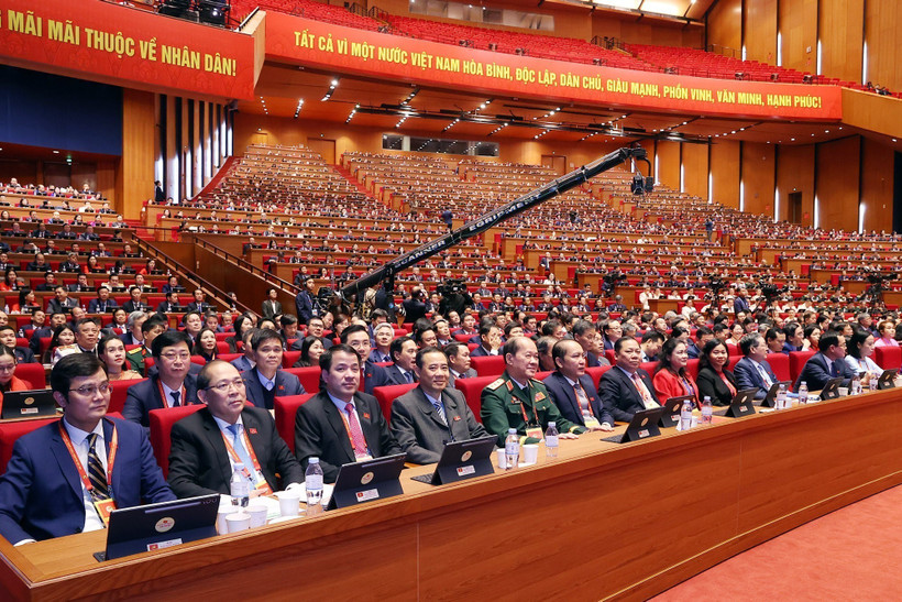 Delegates to the 14th National Party Congress at the congress hall on January 21. (Photo: VNA)