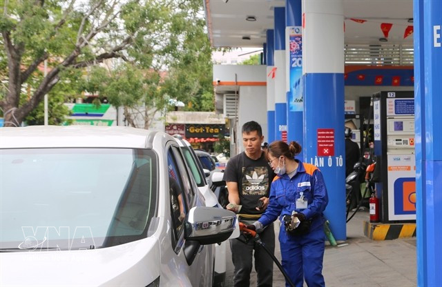 A petrol station in Hai Phong city. Kerosene is temporarily excluded from the calculation of fuel base price. (Photo: VNA)