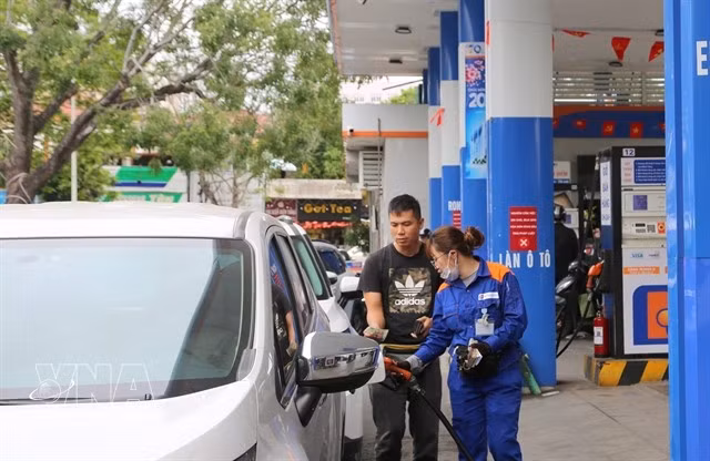 A petrol station in Hai Phong city. Kerosene is temporarily excluded from the calculation of fuel base price. (Photo: VNA)