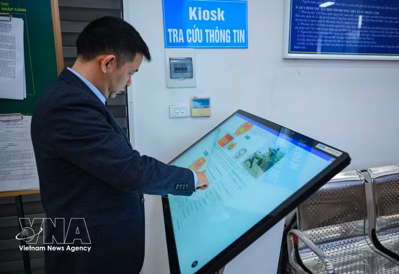 A view of a smart border-gate model at the No. II Kim Thanh international road border gate in Lao Cai province. (Photo: VNA)