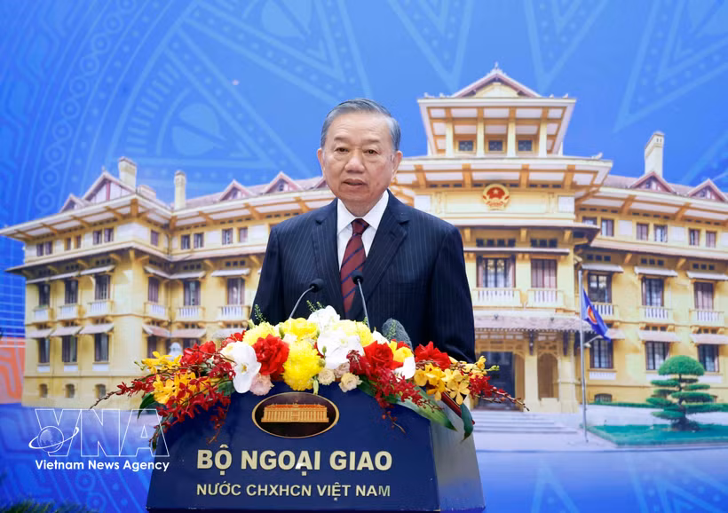 Party General Secretary and State President To Lam delivers a keynote address at the 33rd Diplomatic Conference on August 1, 2026. Photo: VNA