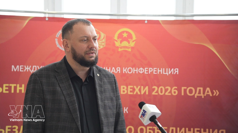 Dr. Anton Bredikhin, Doctor of Historical Sciences, speaks in an interview with a Vietnam News Agency correspondent in Russia. (Photo: VNA)