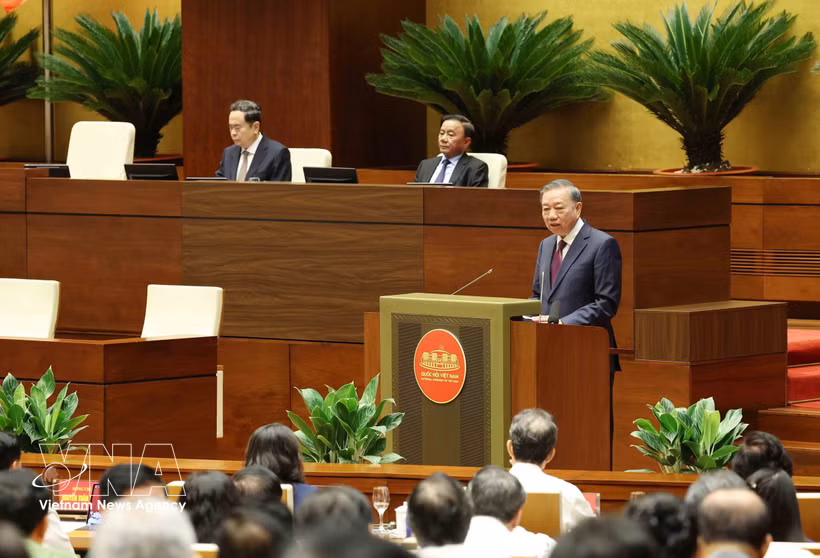 Party General Secretary and State President To Lam addresses the conference on July 1. (Photo: VNA)