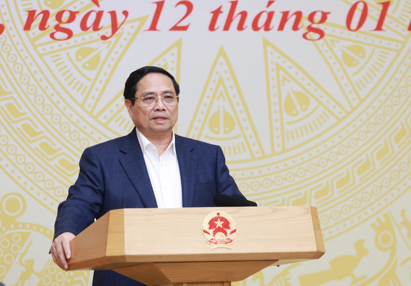 PM Pham Minh Chinh speaks at the meeting (Photo: VNA)