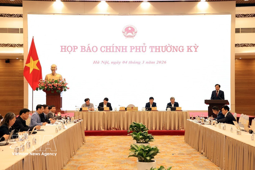 Participants at the Government’s regular press briefing on March 4. (Photo: VNA)