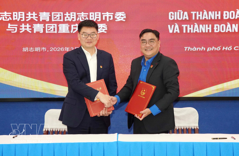 At the signing ceremony of the Memorandum of Understanding on cooperation between The youth unions of Ho Chi Minh City and China's Chongqing city. (Photo: VNA)