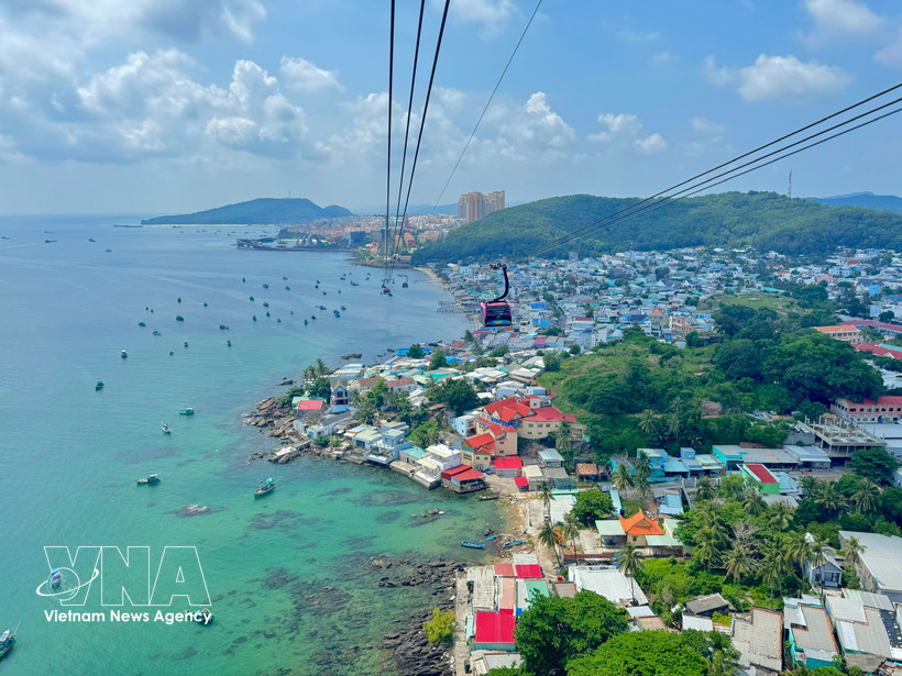 Hon Thom cable car line in Phu Quoc. (Photo: VNA)