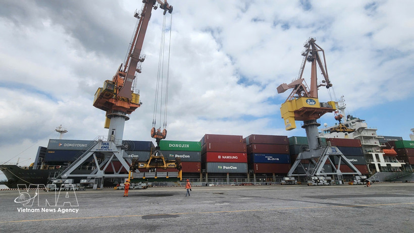 Ships dock at a port of Hai Phong Port Joint Stock Company during the Lunar New Year holiday. (Photo: VNA)