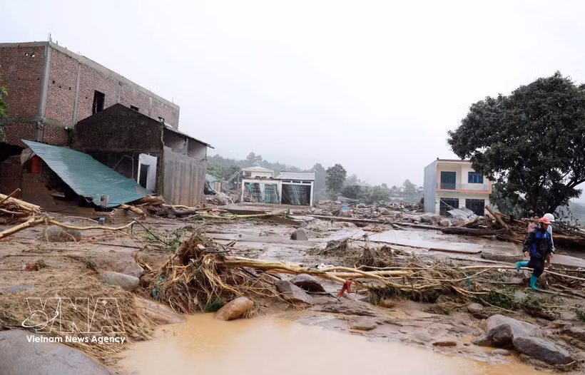 Flooding causes extensive damage in Lai Chau. (Photo: VNA)