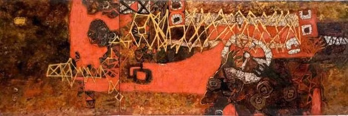The artwork "Harvest Day" by Doan Thi Thu Huong. (Photo: cand.com.vn)