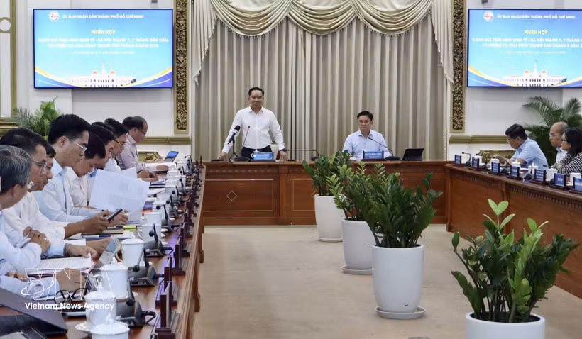 The conference on the implementation of socio-economic tasks for August and key measures for the rest of the year held in Ho Chi Minh Ciy, on August 12, 2026. (Photo: VNA)