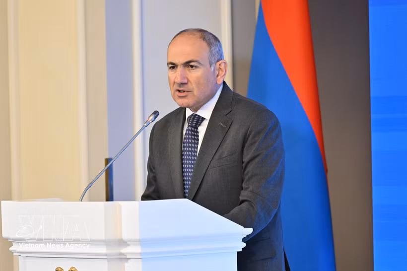 Armenian Prime Minister Nikol Pashinyan speaks at an event in Yerevan. (Photo: Xinhua/VNA) 