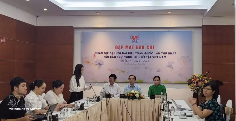 A view of the Association in Support of Vietnamese Handicapped's press briefing in Hanoi on May 15, 2026. (Photo: VNA)