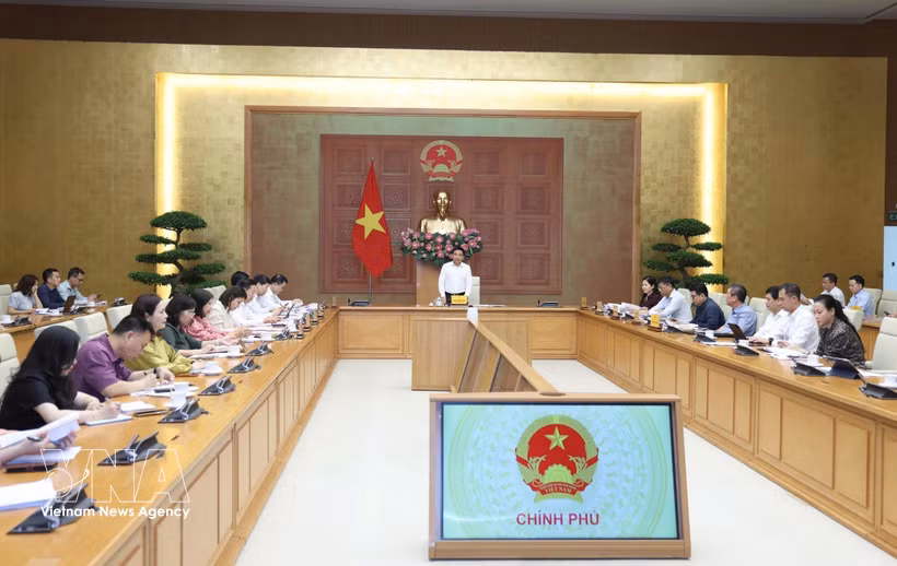 Deputy Prime Minister Nguyen Van Thang chairs a meeting of the Price Management Steering Committee in Hanoi on June 26 (Photo: VNA)