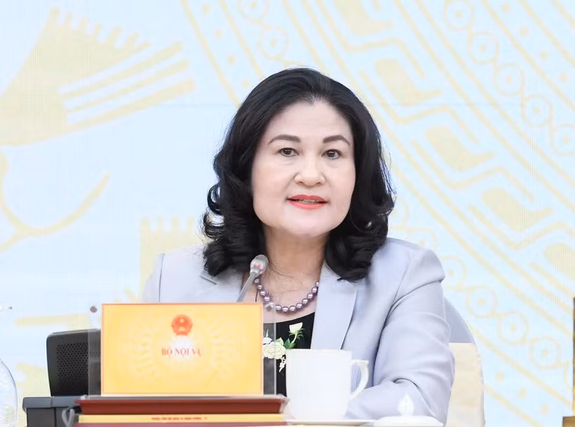 Deputy Minister of Home Affairs Nguyen Thi Ha at the Government’s regular July press briefing (Photo: thanhtra.com.vn)