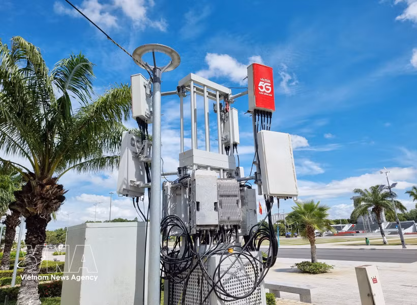 A Viettel 5G base station in Dong Hai ward, Khanh Hoa province (Photo: VNA) 