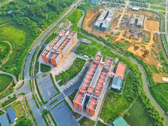 The Hoa Lac campus of Vietnam National University Hanoi takes shape. (Photo courtesy of VNU) 