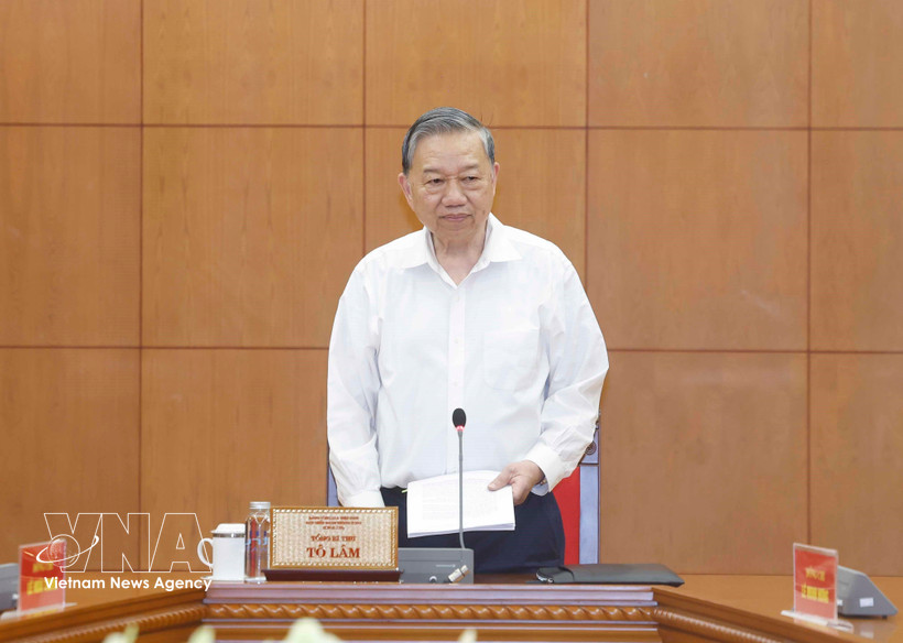 Party General Secretary To Lam addresses the meeting. (Photo: VNA)