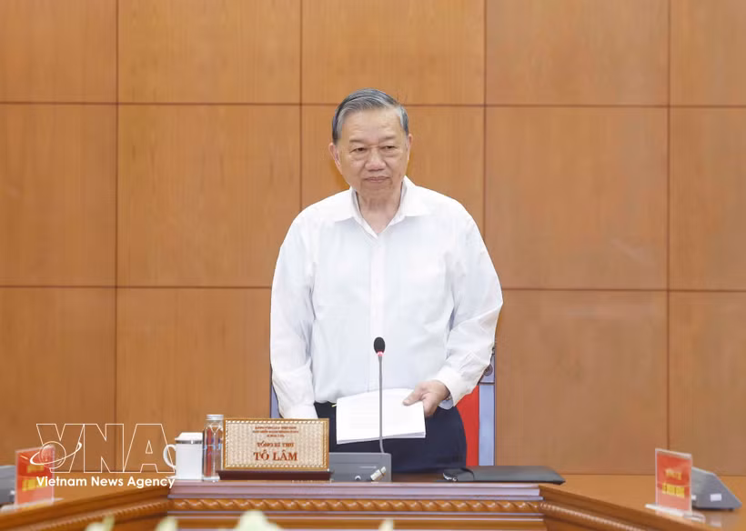 Party General Secretary To Lam addresses the meeting. (Photo: VNA)