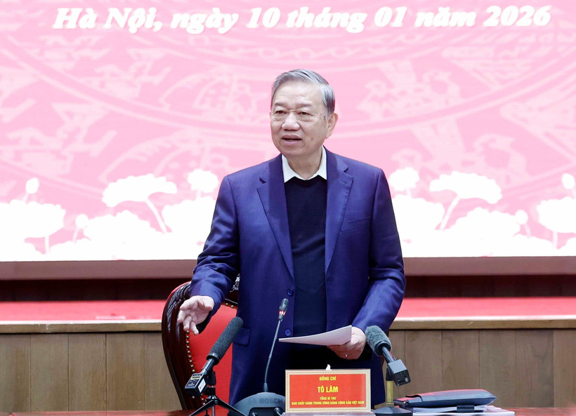 Party General Secretary To Lam speaks at the meeting (Photo: VNA)
