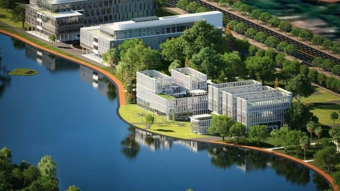 Illustration of part of the digital technology and mixed-use park project in Hanoi Tay Tuu and Phu Dien wards. (Photo: FPT)