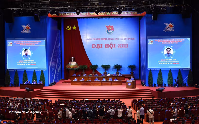 A view of the first working session of the 13th National Congress of the Ho Chi Minh Communist Youth Union for the 2026–2031 term held at the National Convention Centre in Hanoi on June 24, 2026. (Photo: VNA)